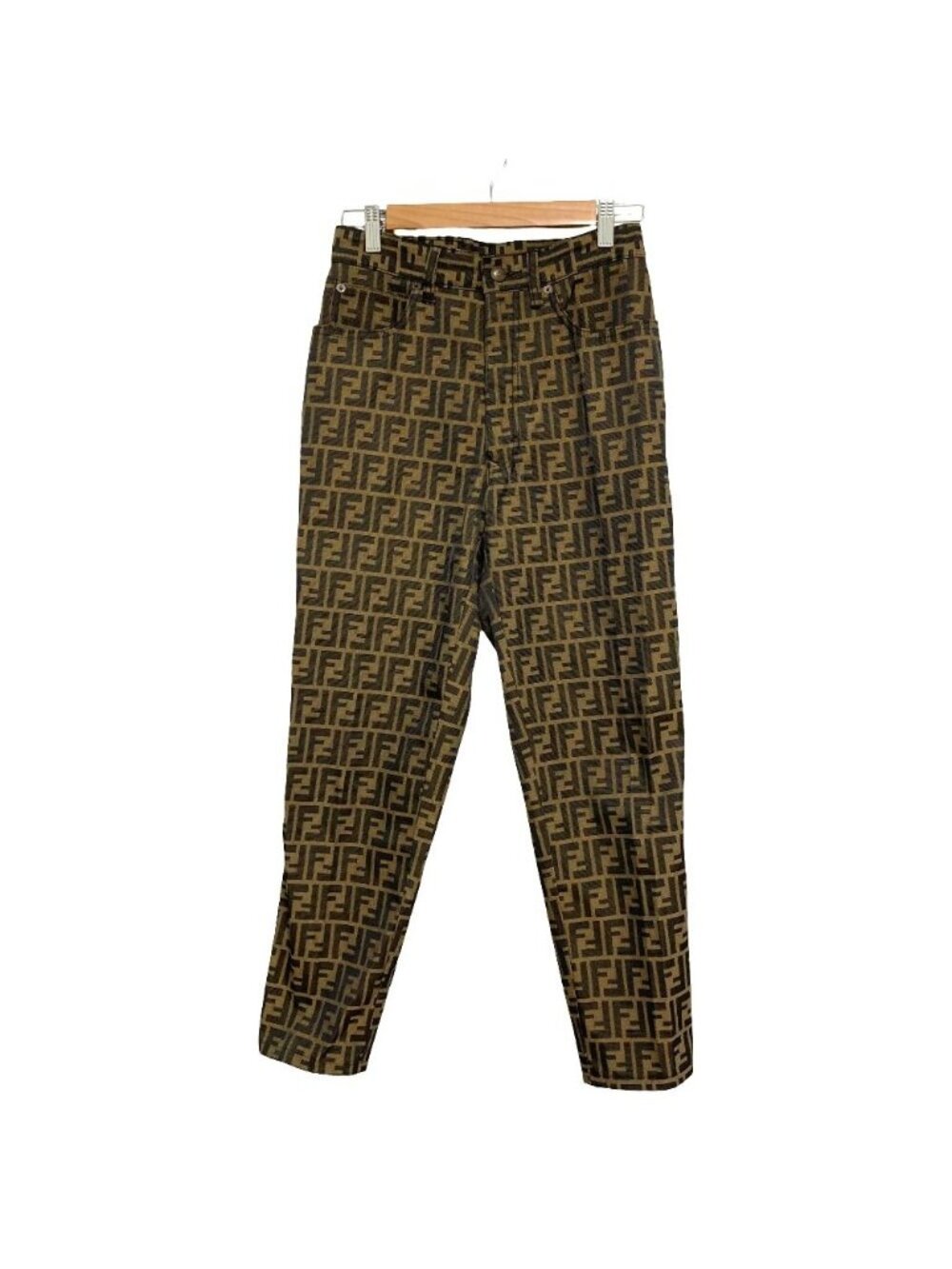 Fendi Vintage Zucca Pattern Tapered Pants I Beige 42